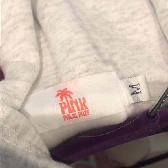 Casual Light Gray Hoodie with Pink Accents - Picture 2 of 6